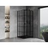 Mexen Mist T kabina prysznicowa uchylna prawa 90 x 90 cm, czarna kratka, czarna - 8A4T-090-090-70-77-P