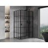 Mexen Mist T kabina prysznicowa uchylna prawa 100 x 90 cm, czarna kratka, czarna - 8A4T-100-090-70-77-P