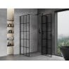 Mexen Mist T kabina prysznicowa uchylna prawa 85 x 100 cm, czarna kratka, czarna - 8A4T-085-100-70-77-P