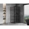 Mexen Mist T kabina prysznicowa uchylna prawa 100 x 100 cm, czarna kratka, czarna - 8A4T-100-100-70-77-P