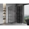 Mexen Mist T kabina prysznicowa uchylna prawa 100 x 110 cm, czarna kratka, czarna - 8A4T-100-110-70-77-P