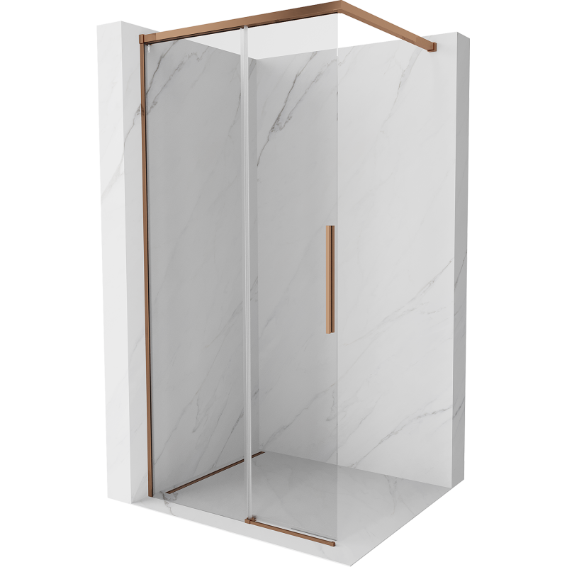 Mexen Rox ścianka prysznicowa Walk-in 80 x 200 cm, transparent 8 mm, różowe złoto - 8C2-080-003-60-00
