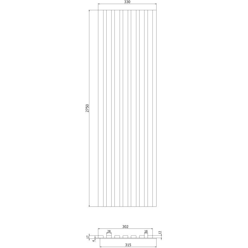 Mexen Lam-B próbka lameli ściennych, płyta HDF 4 mm, Czarny Mat - S100-053-S