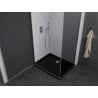 Mexen Pretoria kabina prysznicowa uchylna 80 x 70 cm, grafit, chrom + brodzik Flat, czarny - 852-080-070-01-40-4070