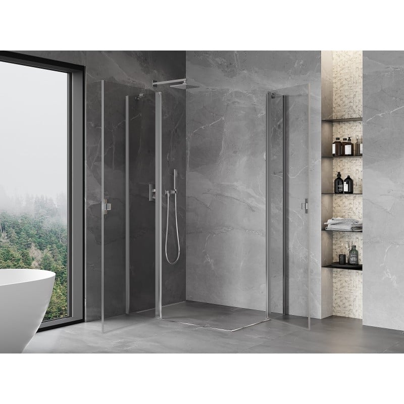 Mexen Mist Duo kabina prysznicowa uchylna 90 x 85 cm, transparent, chrom - 8A4-090-085-01-00