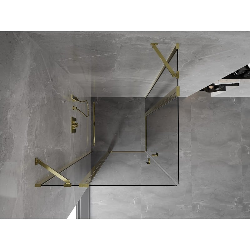 Mexen Mist Duo kabina prysznicowa uchylna 85 x 85 cm, transparent, złota - 8A4-085-085-50-00