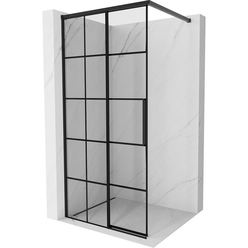Mexen Rox ścianka prysznicowa Walk-in lewa 70 x 200 cm, czarna kratka 8 mm, czarna - 8C2-070-003-70-77-L