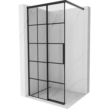 Mexen Rox ścianka prysznicowa Walk-in lewa 70 x 200 cm, czarna kratka 8 mm, czarna - 8C2-070-003-70-77-L