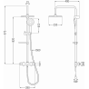 Mexen KX33 zestaw prysznicowy natynkowy z deszczownicą i baterią termostatyczną, chrom - 771503391-00