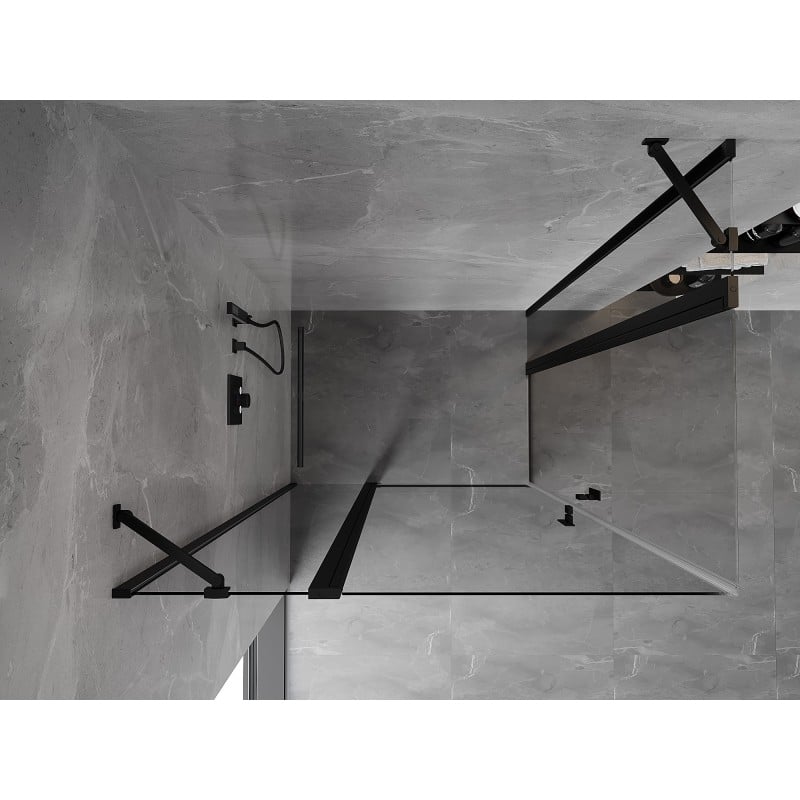 Mexen Mist Duo kabina prysznicowa uchylna 120 x 110 cm, transparent, czarna - 8A4-120-110-70-00