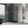 Mexen Mist Duo kabina prysznicowa uchylna 120 x 120 cm, transparent, czarna - 8A4-120-120-70-00