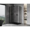 Mexen Mist Duo kabina prysznicowa uchylna 110 x 80 cm, czarna ramka, czarna - 8A4-110L-080P-70-70