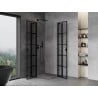 Mexen Mist Duo kabina prysznicowa uchylna 70 x 70 cm, czarna kratka, czarna - 8A4-070L-070P-70-77