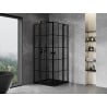 Mexen Mist Duo kabina prysznicowa uchylna 70 x 70 cm, czarna kratka, czarna - 8A4-070L-070P-70-77