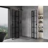Mexen Mist Duo kabina prysznicowa uchylna 80 x 70 cm, czarna kratka, czarna - 8A4-080L-070P-70-77