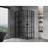 Mexen Mist Duo kabina prysznicowa uchylna 80 x 70 cm, czarna kratka, czarna - 8A4-080L-070P-70-77