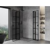 Mexen Mist Duo kabina prysznicowa uchylna 105 x 95 cm, czarna kratka, czarna - 8A4-105L-095P-70-77
