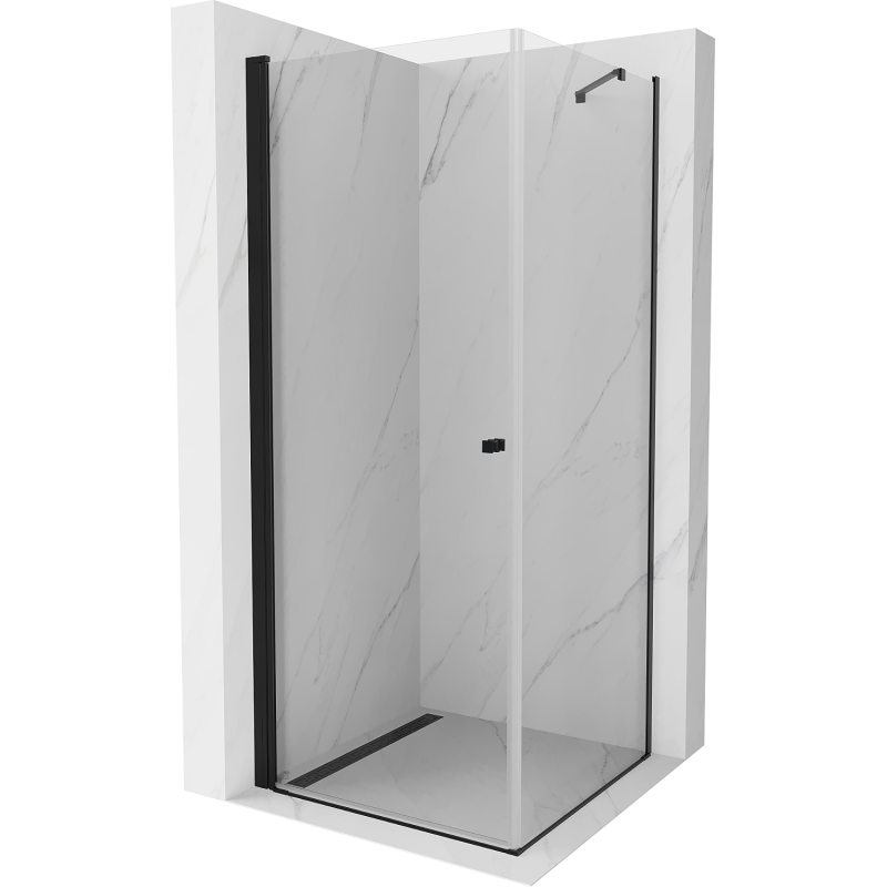 Mexen Pretoria kabina prysznicowa uchylna 100 x 100 cm, transparent, czarna - 852-100-100-70-00