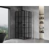 Mexen Mist Duo kabina prysznicowa uchylna 115 x 115 cm, czarna kratka, czarna - 8A4-115L-115P-70-77