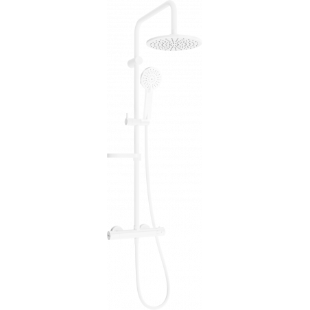 Mexen KX40 zestaw prysznicowy natynkowy z deszczownicą i baterią termostatyczną, biały - 771504091-20