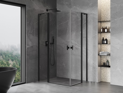 Mexen Mist L Duo kabina prysznicowa uchylna 120 x 100 cm, transparent, czarna - 8A4L-120-100-70-00