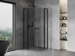 Mexen Mist L Duo kabina prysznicowa uchylna 115 x 115 cm, transparent, czarna - 8A4L-115-115-70-00