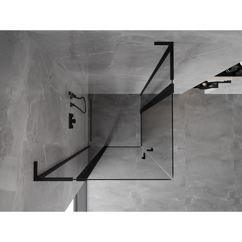 Mexen Mist L Duo kabina prysznicowa uchylna 120 x 120 cm, transparent, czarna - 8A4L-120-120-70-00