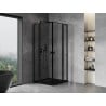 Mexen Mist L Duo kabina prysznicowa uchylna 90 x 90 cm, czarna ramka, czarna - 8A4L-090L-090P-70-70