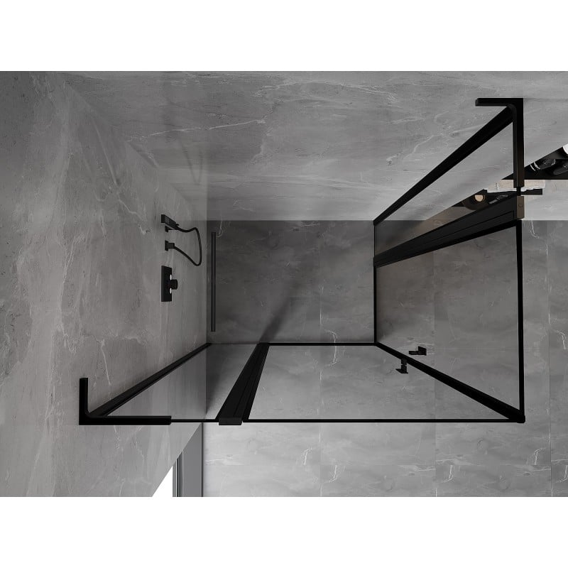 Mexen Mist L Duo kabina prysznicowa uchylna 105 x 95 cm, czarna ramka, czarna - 8A4L-105L-095P-70-70