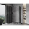 Mexen Mist L Duo kabina prysznicowa uchylna 110 x 105 cm, czarna ramka, czarna - 8A4L-110L-105P-70-70