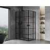 Mexen Mist L Duo kabina prysznicowa uchylna 100 x 95 cm, czarna kratka, czarna - 8A4L-100L-095P-70-77