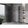 Mexen Mist L Duo kabina prysznicowa uchylna 115 x 95 cm, czarna kratka, czarna - 8A4L-115L-095P-70-77