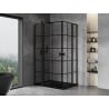 Mexen Mist L Duo kabina prysznicowa uchylna 115 x 95 cm, czarna kratka, czarna - 8A4L-115L-095P-70-77