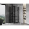Mexen Mist L Duo kabina prysznicowa uchylna 110 x 110 cm, czarna kratka, czarna - 8A4L-110L-110P-70-77