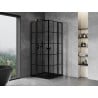 Mexen Mist L Duo kabina prysznicowa uchylna 120 x 120 cm, czarna kratka, czarna - 8A4L-120L-120P-70-77
