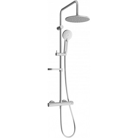 Mexen KX40 zestaw prysznicowy natynkowy z deszczownicą i baterią termostatyczną, grafit - 771504091-66