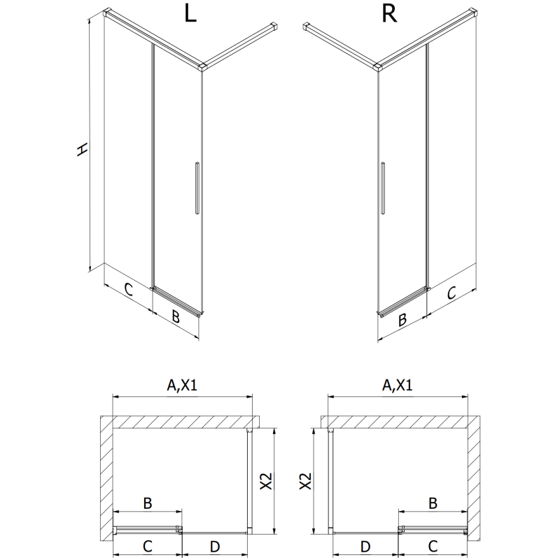 Mexen Rox ścianka prysznicowa Walk-in prawa 120 x 200 cm, czarna kratka 8 mm, czarna - 8C2-120-003-70-77-P