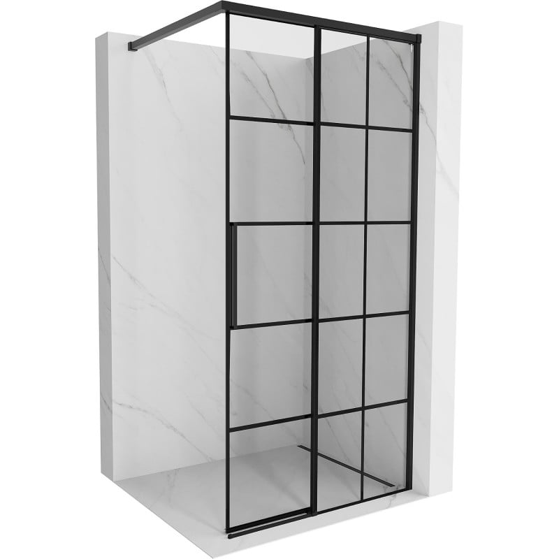 Mexen Rox ścianka prysznicowa Walk-in prawa 120 x 200 cm, czarna kratka 8 mm, czarna - 8C2-120-003-70-77-P