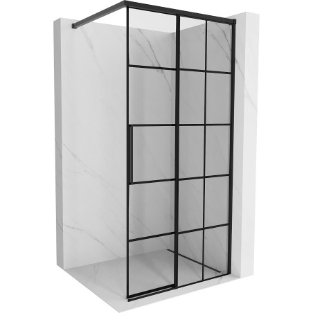 Mexen Rox ścianka prysznicowa Walk-in prawa 120 x 200 cm, czarna kratka 8 mm, czarna - 8C2-120-003-70-77-P
