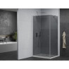 Mexen Pretoria kabina prysznicowa uchylna 100 x 120 cm, grafit, chrom + brodzik Flat - 852-100-120-01-40-4010