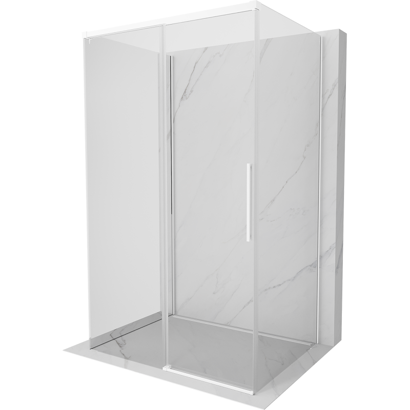 Mexen Rox-3S kabina prysznicowa 3-ścienna rozsuwana 150 x 80 cm, transparent, biała - 8C2-150-080-20-00-3S