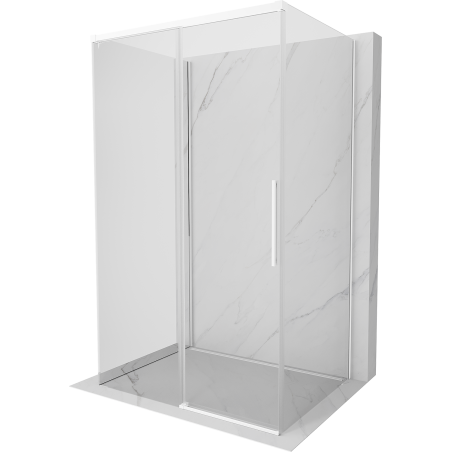 Mexen Rox-3S kabina prysznicowa 3-ścienna rozsuwana 150 x 80 cm, transparent, biała - 8C2-150-080-20-00-3S