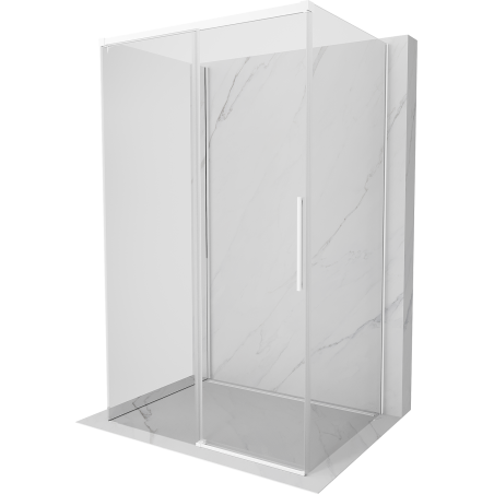 Mexen Rox-3S kabina prysznicowa 3-ścienna rozsuwana 160 x 110 cm, transparent, biała - 8C2-160-110-20-00-3S