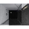 Mexen Pretoria kabina prysznicowa uchylna 100 x 100 cm, grafit, chrom + brodzik Flat, czarny - 852-100-100-01-40-4070