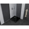 Mexen Pretoria kabina prysznicowa uchylna 100 x 100 cm, grafit, chrom + brodzik Flat, czarny - 852-100-100-01-40-4070