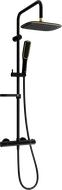 Mexen KX49 zestaw prysznicowy natynkowy z deszczownicą i baterią termostatyczną, czarny/złoty - 771504991-75