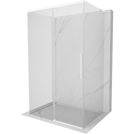 Mexen Rox-3S L kabina prysznicowa 3-ścienna rozsuwana 125 x 90 cm, transparent, biała - 8C2L-125-090-20-00-3S