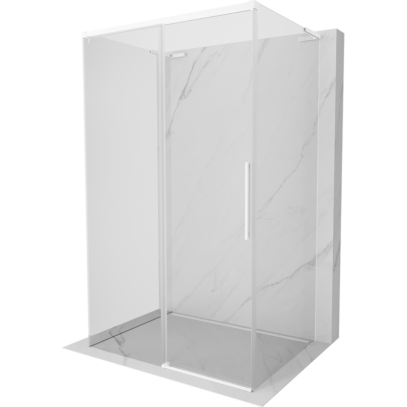 Mexen Rox-3S L kabina prysznicowa 3-ścienna rozsuwana 150 x 90 cm, transparent, biała - 8C2L-150-090-20-00-3S