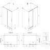 Mexen Rox-3S L kabina prysznicowa 3-ścienna rozsuwana 95 x 95 cm, transparent, biała - 8C2L-095-095-20-00-3S