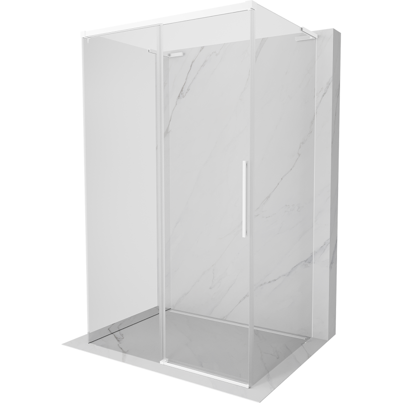 Mexen Rox-3S L kabina prysznicowa 3-ścienna rozsuwana 125 x 95 cm, transparent, biała - 8C2L-125-095-20-00-3S